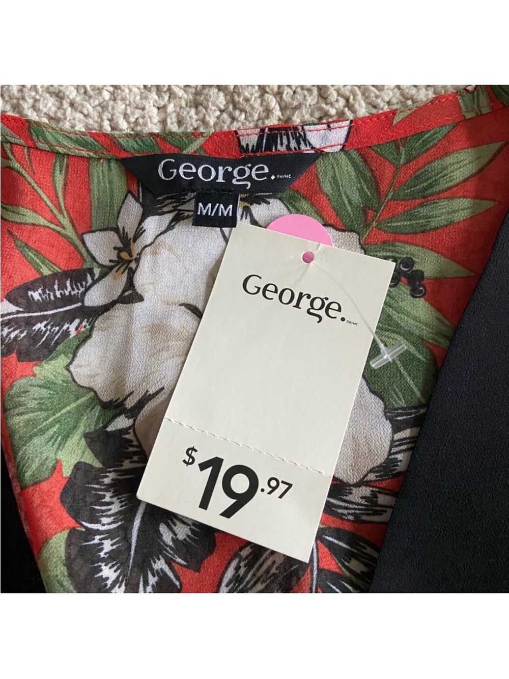 ☀️ George ☀️ bright red floral blouse - Picture 3 of 6